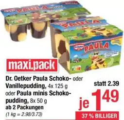 Maximarkt Paula Schoko- oder Vanillepudding, oder Paula minis Schoko- pudding Angebot
