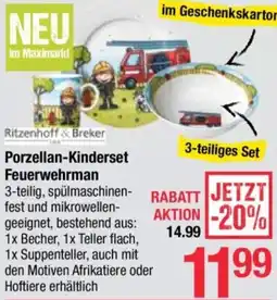 Maximarkt Porzellan-Kinderset Feuerwehrman Angebot