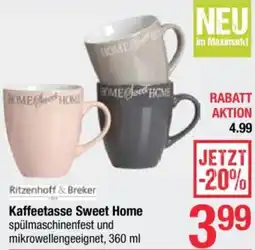 Maximarkt Kaffeetasse Sweet Home Angebot