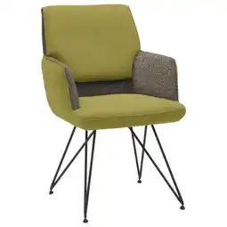 XXXLutz Armlehnstuhl in Flachgewebe Echtleder naturbelassen Angebot
