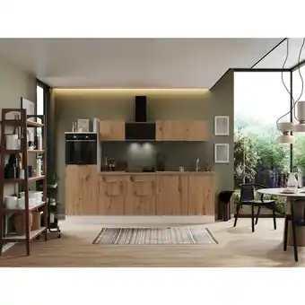 XXXLutz Küchenblock 280 cm in Weiß, Eiche Artisan Angebot