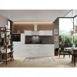 XXXLutz Küchenblock 310 cm in Weiß, Weiß Hochglanz Angebot
