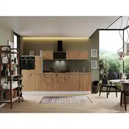 XXXLutz Küchenblock 310 cm in Weiß, Eiche Artisan Angebot