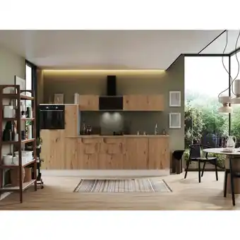 XXXLutz Küchenblock 310 cm in Weiß, Eiche Artisan Angebot