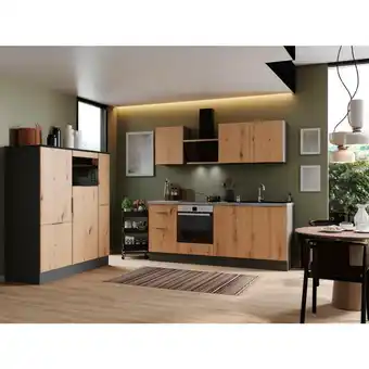 XXXLutz Küchenblock 370 cm in Grau, Eiche Artisan Angebot