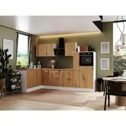 XXXLutz Eckküche 175/310 cm in Weiß, Eiche Artisan Angebot