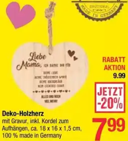 Maximarkt Deko-Holzherz Angebot