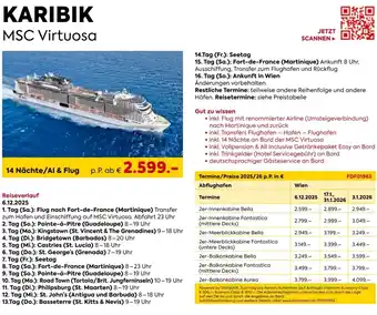 Billa Reisen KARIBIK MSC Virtuosa Angebot