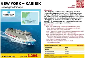 Billa Reisen New york - karibik norwegian escape Angebot
