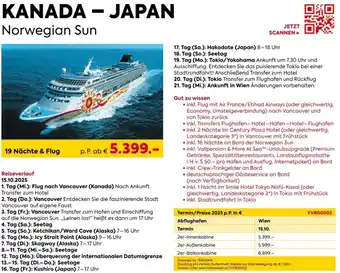 Billa Reisen Kanada - japan norwegian sun Angebot