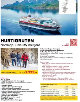 Billa Reisen HURTIGRUTEN Nordkap-Linie MS Trollfjord Angebot