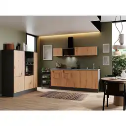 XXXLutz Küchenblock 370 cm in Grau, Eiche Artisan Angebot