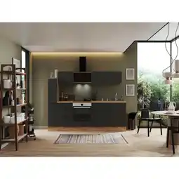 XXXLutz Küchenblock 250 cm in Grau, Eiche Artisan Angebot