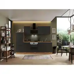 XXXLutz Küchenblock 280 cm in Grau, Eiche Artisan Angebot
