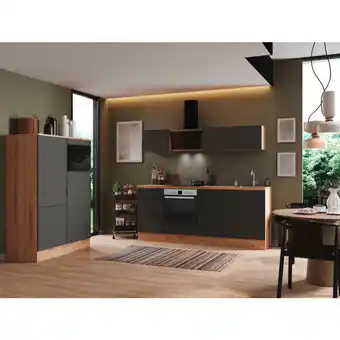 XXXLutz Küchenblock 340 cm in Grau, Eiche Artisan Angebot