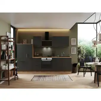 XXXLutz Küchenblock 310 cm in Grau, Eiche Artisan Angebot