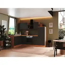 XXXLutz Eckküche 175/280 cm in Grau, Eiche Artisan Angebot