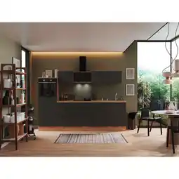 XXXLutz Küchenblock 280 cm in Grau, Eiche Artisan Angebot