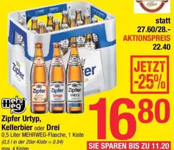 Maximarkt Zipfer Urtyp, Kellerbier oder Drei Angebot