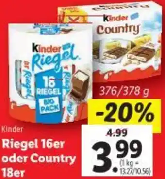 Lidl Riegel oder Country Angebot