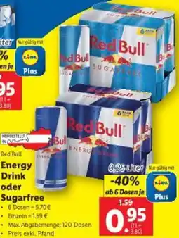 Lidl Energy Drink oder Sugarfree Angebot