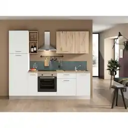 XXXLutz Küchenblock 255 cm in Weiß, Eichefarben Angebot