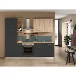 XXXLutz Küchenblock 255 cm in Anthrazit, Eichefarben Angebot