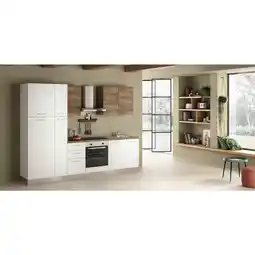 XXXLutz Küchenblock 285 cm in Weiß, Nussbaumfarben Angebot