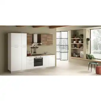 XXXLutz Küchenblock 285 cm in Weiß, Nussbaumfarben Angebot