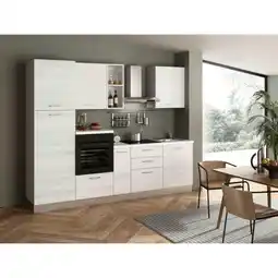 XXXLutz Küchenblock 270 cm in Weiß, Eukalyptusholzfarben Angebot