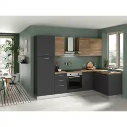 XXXLutz Eckküche 270/165 cm in Anthrazit, Nussbaumfarben Angebot