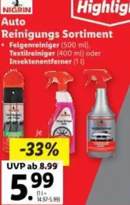 Lidl Auto Reinigungs Sortiment Angebot