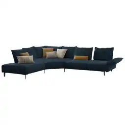 XXXLutz Ecksofa in Flachgewebe Blau Angebot