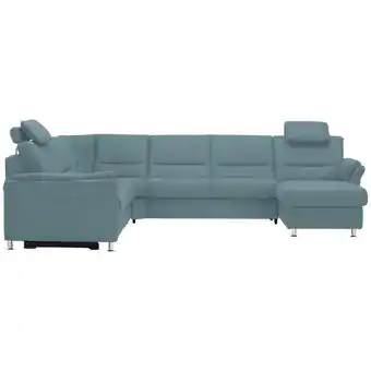 XXXLutz Wohnlandschaft in Mikrofaser Hellblau Angebot
