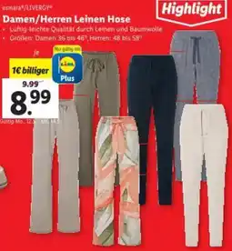 Lidl Damen/Herren Leinen Hose Angebot