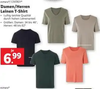 Lidl Damen/Herren Leinen T-Shirt Angebot
