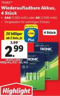 Lidl Wiederaufladbare Akkus Angebot