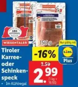 Lidl Karree- oder Schinken- speck Angebot