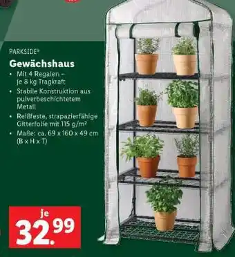 Lidl GEWÄCHSHAUS Angebot