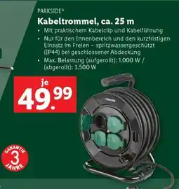 Lidl PARKSIDE Kabeltrommel, ca. 25 m Angebot