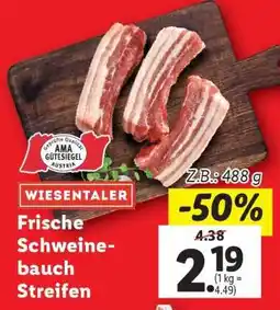 Lidl WIESENTALER Frische Schweinebauch-Streifen Angebot