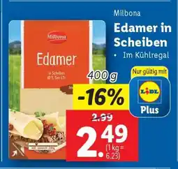 Lidl Milbona Edamer in Scheiben Angebot