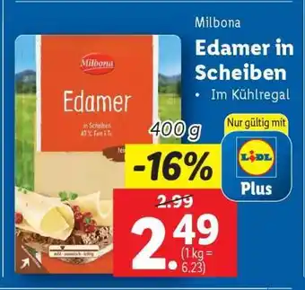 Lidl Milbona Edamer in Scheiben Angebot