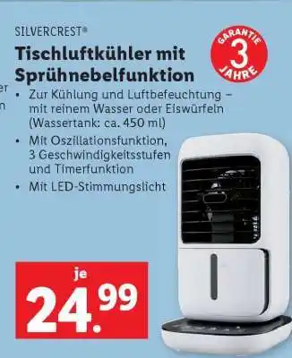 Lidl SILVERCREST Tischluftkühler mit Sprühnebelfunktion Angebot