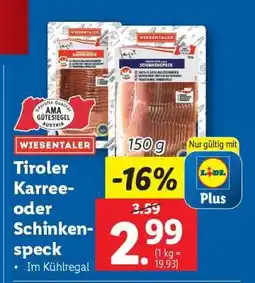 Lidl Tiroler Karree- oder Schinkenspeck Angebot