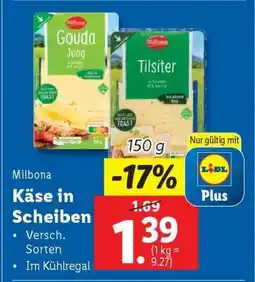 Lidl Milbona Käse in Scheiben Angebot