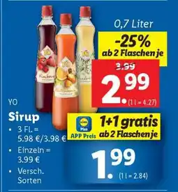 Lidl YO Sirup Angebot