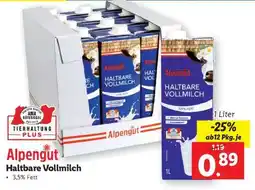 Lidl Alpengut Haltbare Vollmilch Angebot