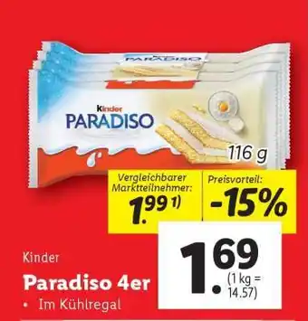 Lidl Kinder Paradiso 4er Angebot