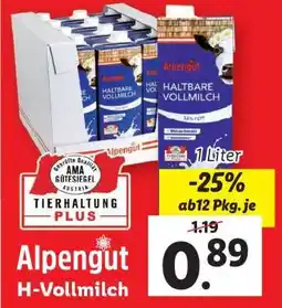 Lidl Alpengut H-Vollmilch Angebot